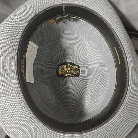 ❤️Retro DOBBS FIFTH AVENUE NY Slate Unisex Panama Straw Fedora Hat 7 1/4